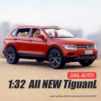 1:32 VW ใหม่ Tiguan L ล้อแม็กรถยนต์รุ่น D Iecasts และของเล่นยานพาหนะดึงกลับรถเสียงจัดส่งฟรีสำหรับของขวัญเด็กเด็กของเล่น