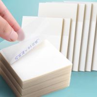 100 Sheets Sticky Notes Clear PET Memo Paper Transparent Self-Adhesive Note School Supplies