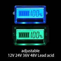 TH01 LCD 12V 24V 36V 48V จอแสดงผลตะกั่วกรดแบตเตอรี่ตัวบอกความจุปรับได้ส่วนที่เหลือทดสอบเครื่องตรวจจับพลังงานสเก็ตบอร์ดตะกั่วกรดอะไหล่กลางแจ้ง