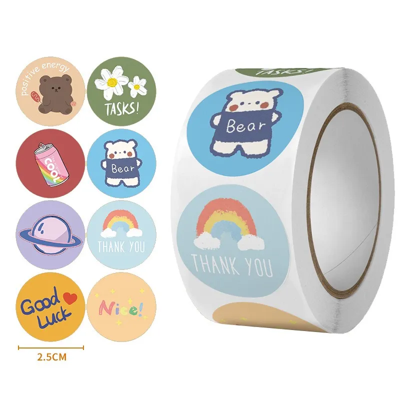 Cuộn 500 sticker khen thưởng nhiều họa tiết đáng yêu cho bé tạo ...