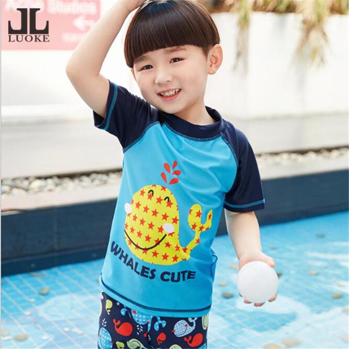 Luoke 3PCS kids swimming suiit swimwear Whale cartoon design for boy ...