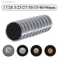 ✾ 10Pcs 46mm Clear Coin Capsule Holder Storage Box Case with 17/20.5/25/27/30/35/40mm Black Gaskets for Medal Coin Collection