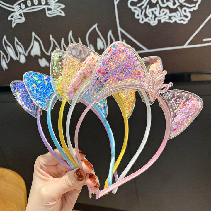 Korean Fashion Cat Ear Crown Headband Cute Candy Colored Hair Hoop Kids