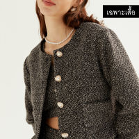 *พร้อมส่ง* Parachuteshop - CAMILLA jacket เสื้อแขนยาวผ้า tweed กระดุมหัวใจน่ารักมาก