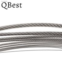 ✿☽ QBest 1m 5/6/8/10/12/14mm Diameter 7X19 Structure 304 stainless steel wire rope Solid cable softer Clothes lifting cable