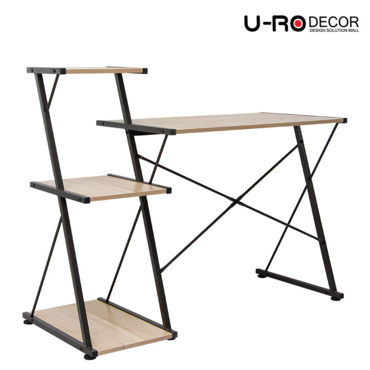 u-ro-decor-ชุดโต๊ะอเนกประสงค์-รุ่น-reverse-รีเวอร์ส-สีโอ๊ค-hiro-ฮิโร่-เก้าอี้สำนักงาน-โต๊ะ-โต๊ะทำงาน-ชุดโต๊ะทำงาน-โต๊ะคอมฯ-เก้าอี้-เก้าอี้ทำงาน-เก้าอี้ออฟฟิศ-ผ้าตาข่าย-เก้าอี้คอม