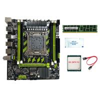 X79G Motherboard+E5 2670 V2 CPU+4G DDR3 1600Mhz RAM+SATA Cable+Thermal Grease LGA2011 4XDDR3 RECC Slot M.2 NVME PCIE X16