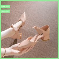 In stock, Can Ship In a day!!!!Plus size 34-43 code Womens Shoes2022New Fashion Bow Pointed Hollow High Heels Korean Style Chunky Heel y Shoes