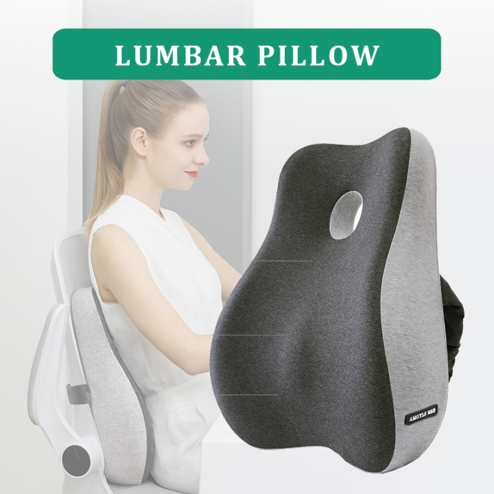Lumbar Support Cushion Memory Foam Orthopedic Pillow for Back Pain