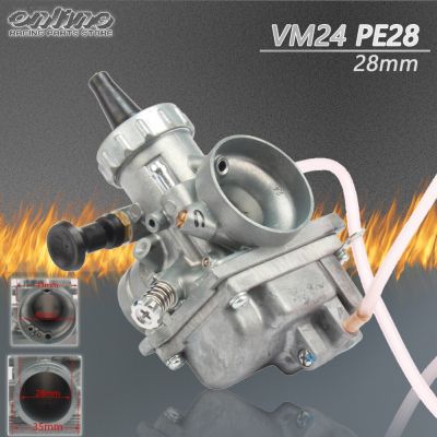 PE28 VM24 28มม. คาร์บูเรเตอร์มอเตอร์ไซค์คาร์บอนสำหรับ Mikuni VM Carburador สำหรับซูซูกิฮอนด้า Yamaha 125 140 150 160Cc มอเตอร์ไซค์วิบาก Atvs
