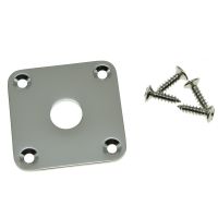 KAISH Nickel Flat Base Bottom Metal Guitar Jack Plate Square Jackplate for Les Paul