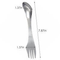 ปิกนิกธุดงค์กลางแจ้งบนโต๊ะอาหารยาวมีด Spork ส้อมช้อนเดินทางแบบพกพาค่าย Flatware เครื่องครัวกระเป๋าเป้สะพายหลังสแตนเลส