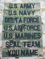 【YF】✘™  Multicam Custom Name tapes Chest Tapes Services morale tactical military  Embroidery patch Badges