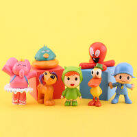 7PcsSet Kawaii Pocoyo Animal Toy Bird Duck Elephant Doll Toy Model Scene Ornaments Anime Cartoon Cute Pvc Figures Toys