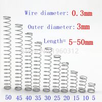 ลวด20ชิ้น = 0.3Mm Od = 3สเตนเลสสตีลการขยายป้องกันการกัดกร่อนการบีบอัดขนาดเล็กสปริง L = 5-50