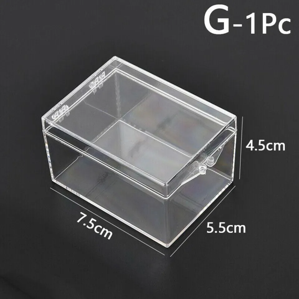 Small Transparent Plastic Storage Box Clear Square Multipurpose Display  Case