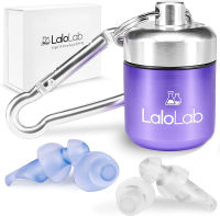 Ear Plugs for Sleeping by LaloLab | 2 Sizes Comfortable Reusable Noise Cancelling Earplugs for Sleep &amp; Snoring, Travel, Work | Up to 28 dB NRR | Case &amp; Gift Box | 2 Pairs, Medium &amp; Small Sizes Medium/Small (1 Pair)