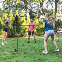 Premium Easy Setup Badminton Set, Includes 4 Rackets and Shuttlecocks