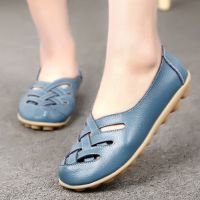 CODai424839 [ SCL ][ 14 Colors ] [ Ready Stock ]Womens Breathable Loafers Cow Leather Lightweight Loafers Woman Flat Shoes