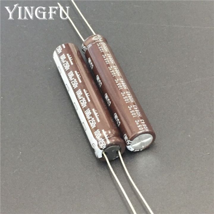 5pcs-50pcs-100uf-250v-nichicon-cs-series-10x50mm-high-ripple-current-high-reliability-250v100uf-aluminum-electrolytic-capacitor