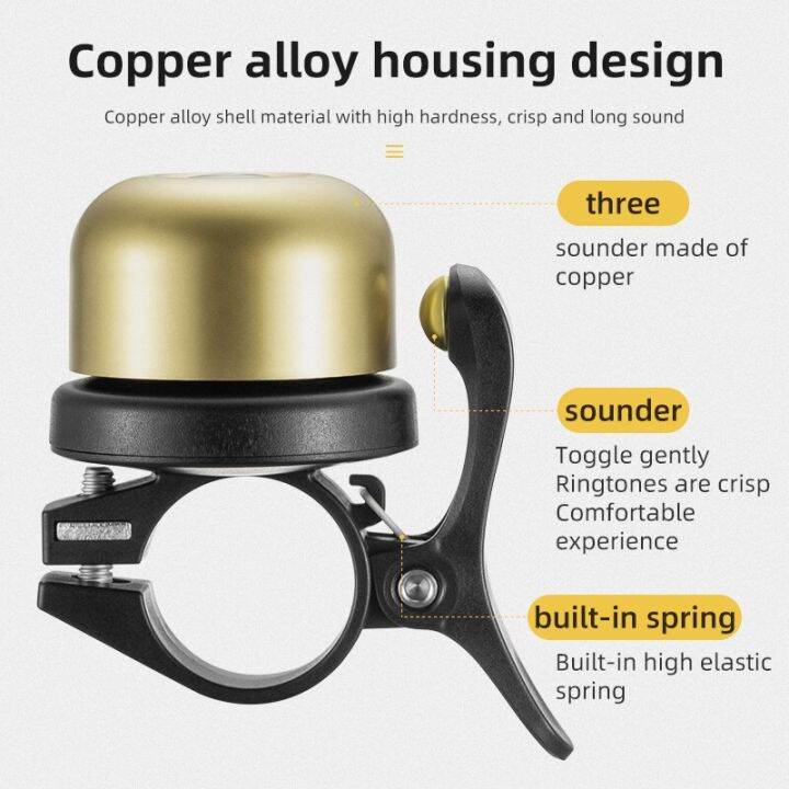 rockbros-ระฆังเรโทรย้อนยุคจักรยานที่ชัดเจนเสียงดังจักรยานเสือภูเขา-mtb-ทองแดงแตรกระดิ่งติดแฮนด์สัญญาณเตือนการขี่จักรยานเพื่อความปลอดภัย