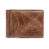 GUBINTU Mens RFID Blocking ID Credit Card Purses Genuine Leather Wallet With Money Clip For Men