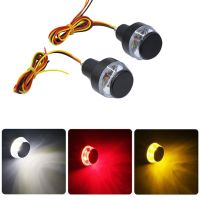 2pcs 12V Motorcycle LED Handlebar End Turn Signal Light White Yellow Flasher Handle Grip Bar Blinker Side Marker Lamp Lighting