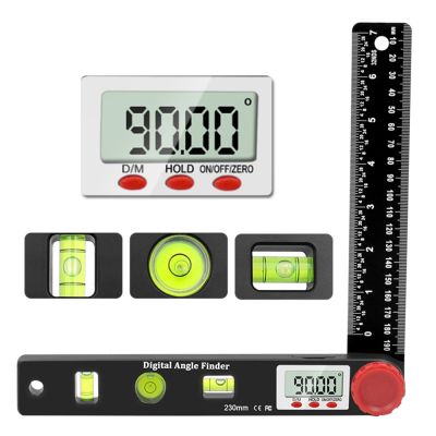 4 In 1 Digital Display Angle Ruler With Universal Spirit Level/Square Ruler/Woodworking Angle Ruler/Level Ruler Protractor Tools Levels