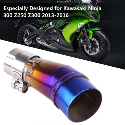รถจักรยานยนต์ท่อไอเสียเต็มระบบท่อกลางเชื่อมต่อสำหรับ Kawasaki Ninja 300 Z250 Z300 13-16