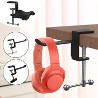 Headphone Stand Hanger Rotatable Under Desk Clamp Hook Mount Space-Saving Metal Soundbar Stand Under Desk Clamp Controller Stand pleasant
