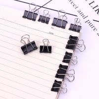 12PCS/Pack 15 19mm Black Metal Binder Clips Notes File Letter Paper Clip Photo Binding Stationery Accessories Office Supplies