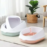 Cat Litter Box Toilet Bedpan Anti Splash Cat Dog Tray with Scoop Kitten Dog Clean Toilette Home Plastic Cats Sand Box