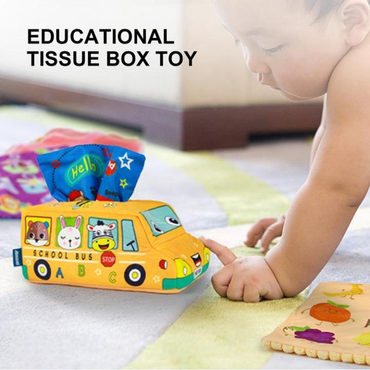 tissue-box-toy-school-bus-tissue-box-soft-montessori-educational-toys-high-contrast-crinkle-paper-sensory-silk-scarves-toys-for-boys-girls-kids-early-learning-gifts-brilliant