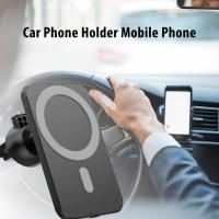 15W Qi Car Charger Type C Mobile Phone Magsafing Wireless Charger Car Mount Magnetic Holder For IPhone12 13 Pro Car Charging Car Chargers