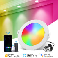 สมาร์ท LED ดาวน์ไลท์ WiFi จุดไฟ RGB ครัวโคมไฟเพดานแสงในร่มทำงานร่วมกับ Apple Homekit Siri Alexa Home