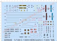 1/144 USAAF US Air Force Lockheed C-130H Hercules ชุด Water Decal