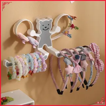 Bow Holder for Girl Hair Bows, Large Capacity Hair Bows Organizer Organized  Headband Hair Ties Clip Storage Display with 40 Felt Strips Sturdy Rope