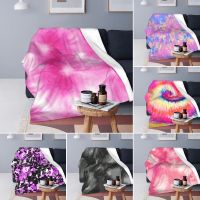 New Style Tie Dye Blanket Rainbow Swirl Pink Yellow Flannel Fleece Sofa Couch Bed Blanket Soft Warm Aesthetic Bedspread King Queen Size