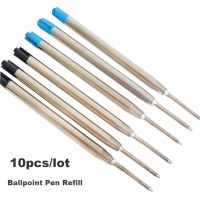 ROLL 10PCS/LOT 0.5mm ใหม่ ลายเซ็น อุปกรณ์เครื่องเขียน ปากกาลูกลื่นแบบเติม โลหะ หมึกสีน้ำเงิน/ดำ แกนกลางปลายปากกา