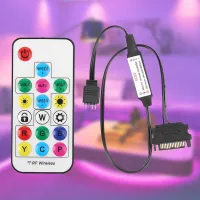 5V LED Strip Light Controller Battery Powered 2.4G RF Wireless Remote Control 17 Keys Accessories 3 Pin To SATA 4Pin for PC Case