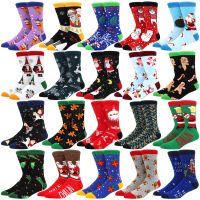 Christmas Tree Snow Elk Gift Cotton Happy Men Socks New Autumn Winter Christmas woman Socks Funny New Year Santa Claus