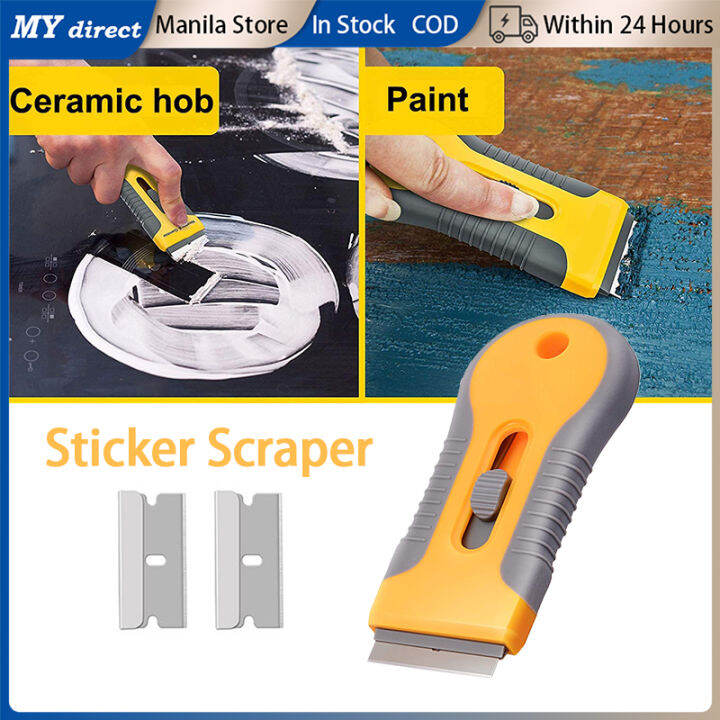 Glass Razor Scraper Car Window Sticker Scraper With 2 Steel Blades Glue ...