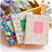 A5 Notebook 120 Pages Small Flower Cover Paper Diary Travel Planner Line Notepad A6 Notebook Office School Student Gift