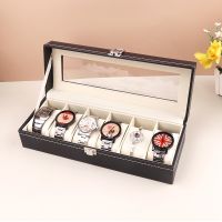 6 Grids Watch Box PU Leather Watch Case Holder Organizer Storage Box for Quartz Watches Jewelry Boxes Display Best Gift
