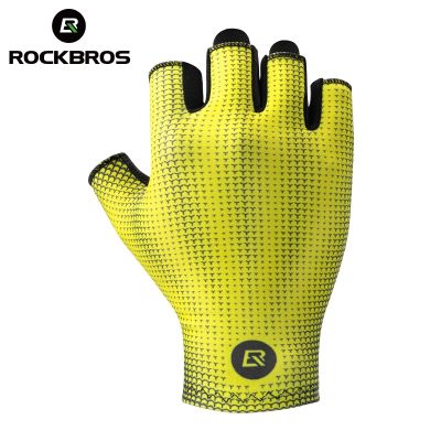 hotx【DT】 ROCKBROS Cycling Gloves Half Mtb Road Breathable Elasticity Short
