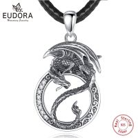 Eudora 925 Sterling Silver Dragon Yin Yang Pendant For Women Man Vintage Round Amulet Necklace Personality Jewelry Party Gift