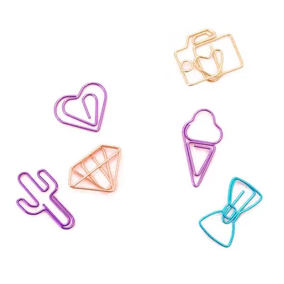 20packs/lot Kawaii Mini Hollow Paper Clip Set Cute Bookmark Clip Notes Letter Paper For Book Stationery