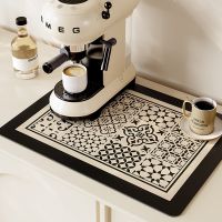 Kitchen Mat Dish Drying Rug Absorbent Tableware Drain Pad Non-slip Placemat for Coffee Cup Retro Draining Mats Kitchen Rugs