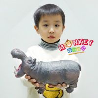 Monkey Toys - โมเดลสัตว์ Hippopotamus ฮิปโป ขนาด 26.00 CM แบบนิ่ม (จากหาดใหญ่)