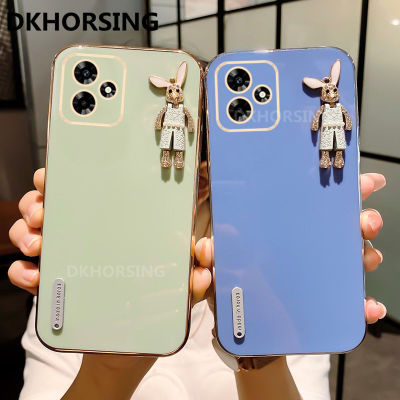 DKHORSING เคสโทรศัพท์ซิลิโคนนิ่มสำหรับ Realme C53,เคสด้านหลังปกป้องกล้อง REALMEC53กระต่ายคริสตัลน่ารัก